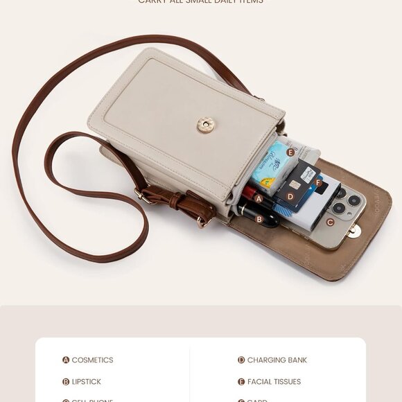 Lightweight Leather Crossbody Mini Purse with Double Compartments for Essentials - Picture 6 of 6